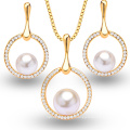 18k Gold Dimond Jewelry Set Pearl 925 Sterling Silver